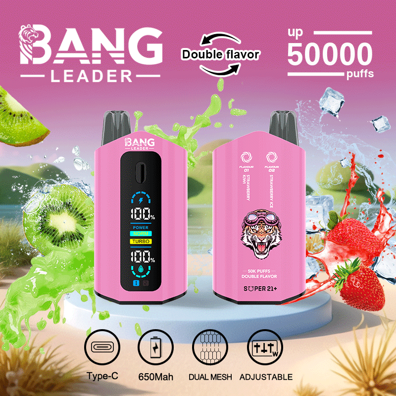 Bang Leader 50000 Puffs Dual Flavors Smart Screen Wholesale Vape Pen Bang 50K Puff Electronic Cigarette
